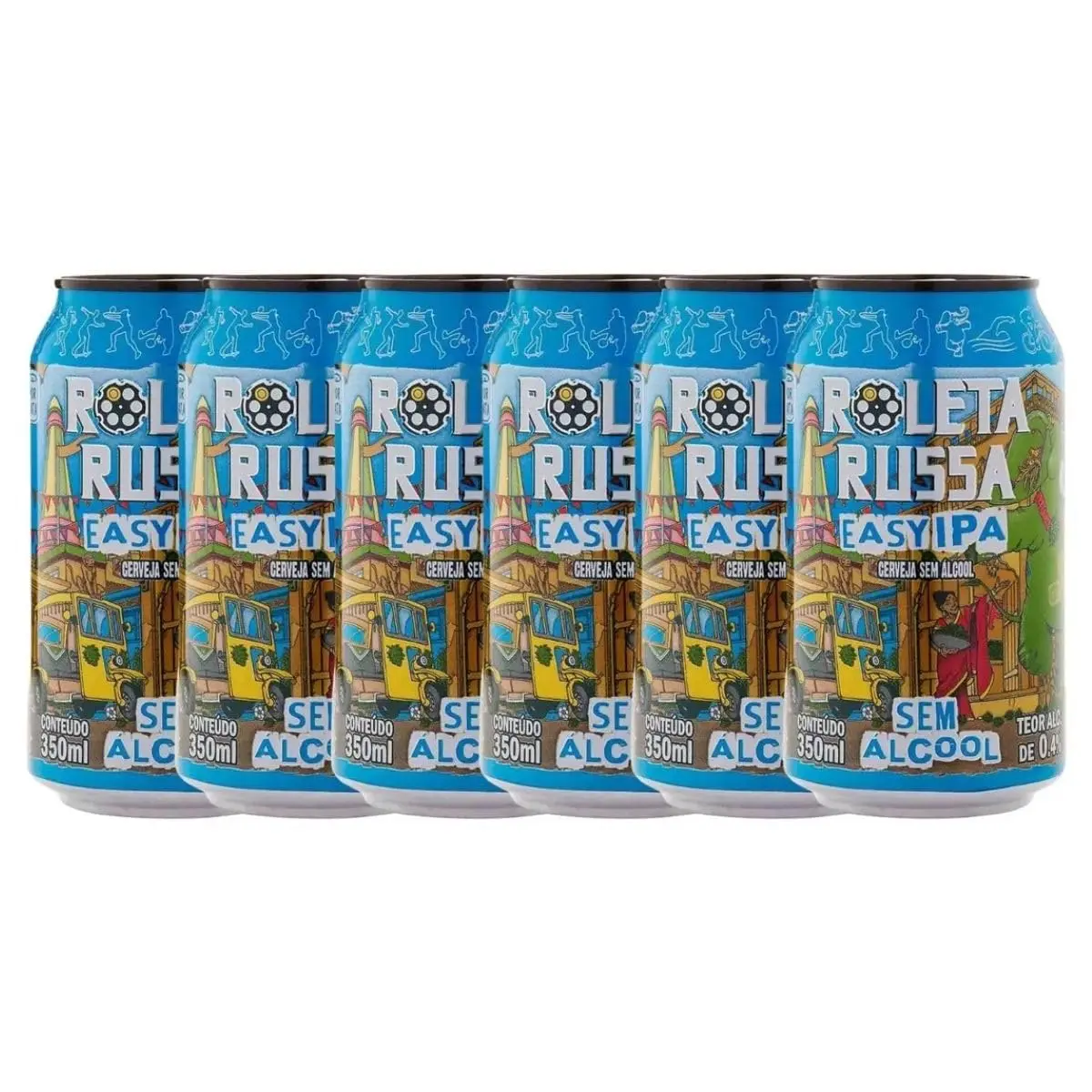 Roleta Russa Easy IPA Sem Álcool 350ml Kit com 6 Cervejas | Sem Álcool, Kit 6 Unidades, 350ml cada, IPA, Easy IPA