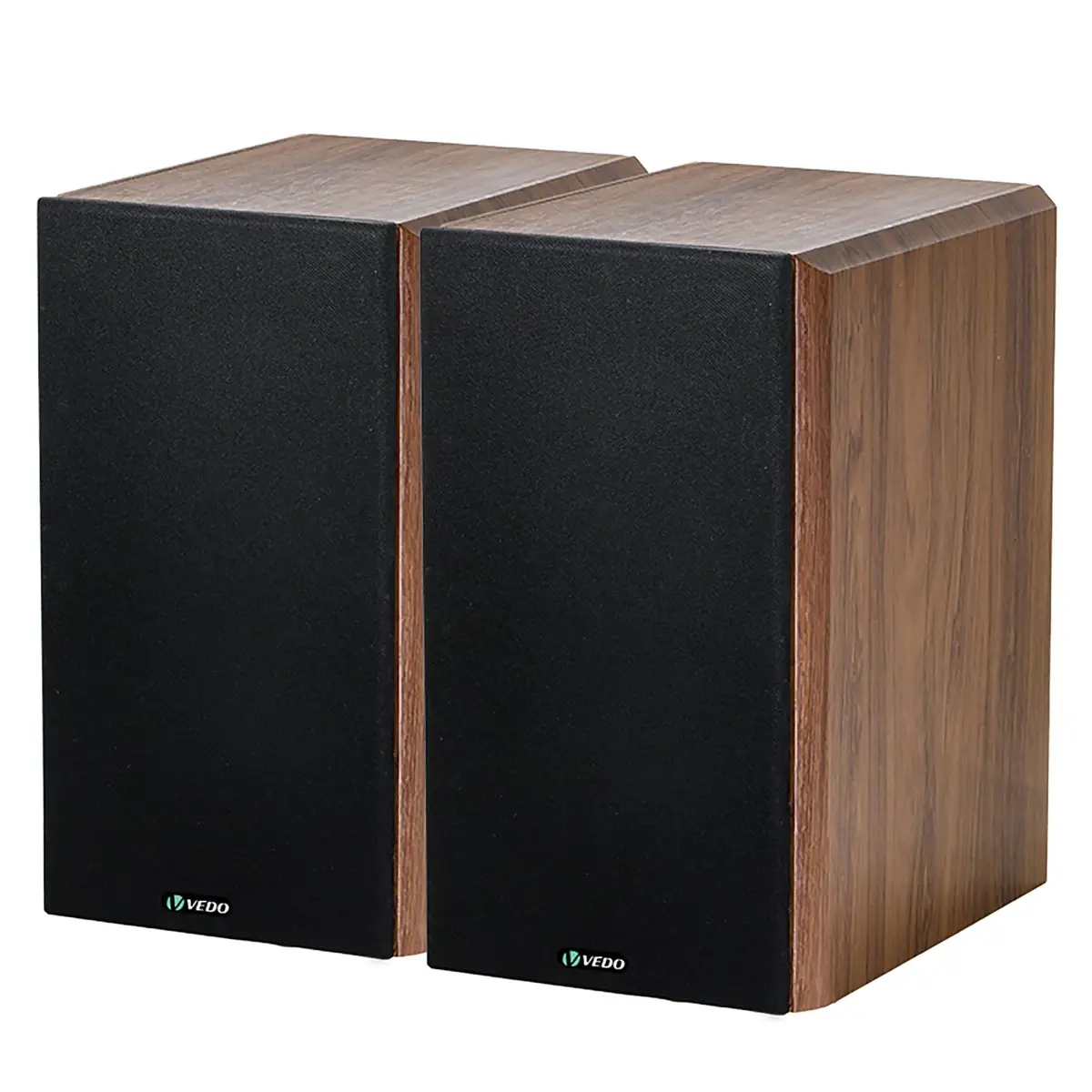 VEDO Caixas de Som Passivas Hi-Fi, Par de Alto-Falantes de Madeira com Woofer 6" e Tweeter 4", Entrada XLR Balanceada, 30-200W, Ideal para Cinema em Casa, Toca-Discos e Games