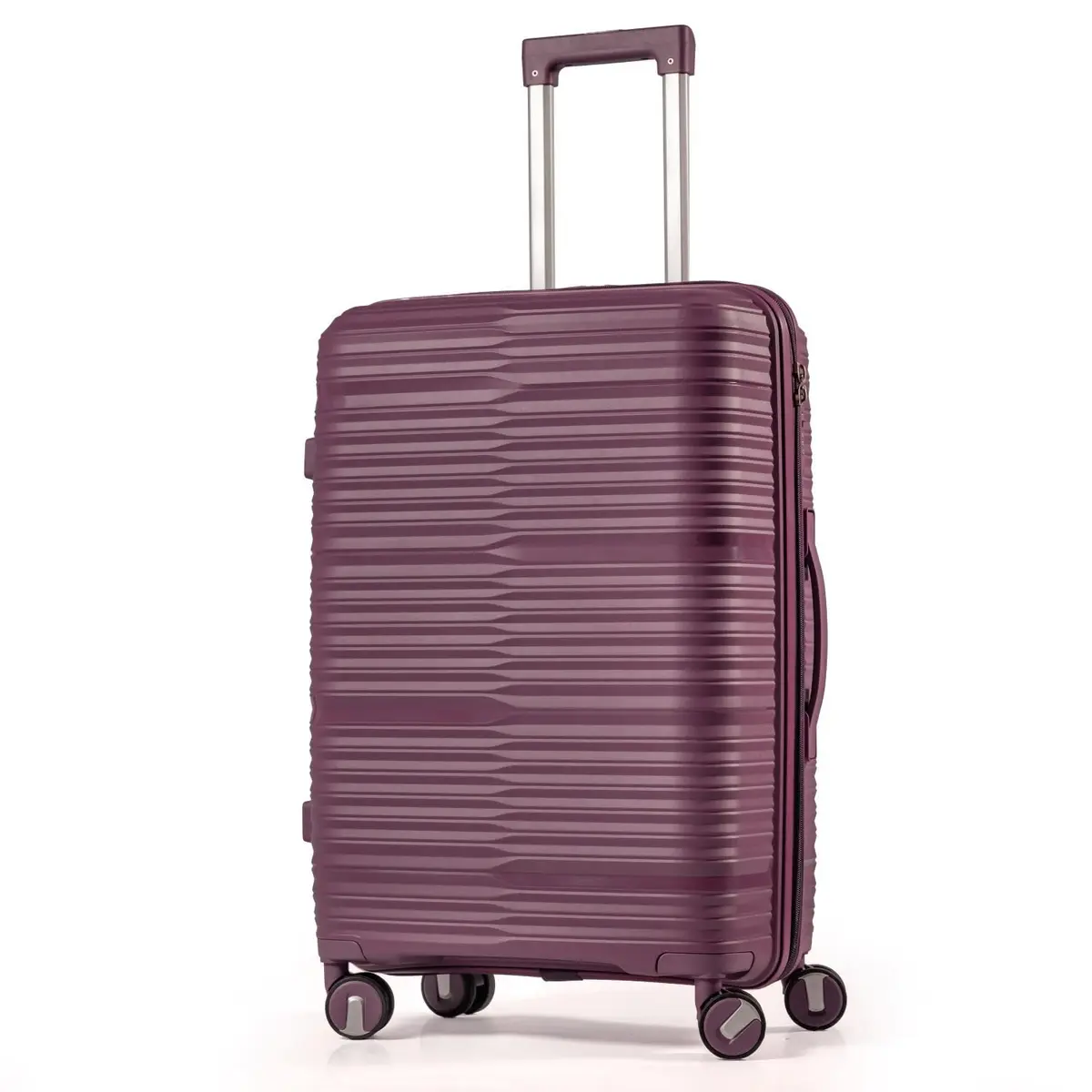 Mala De Viagem Média 23Kg Polipropileno Rodas Duplas 360 Fibra Rígida Leve Resistente Para Despachar (ROXO, MÉDIA) - 1