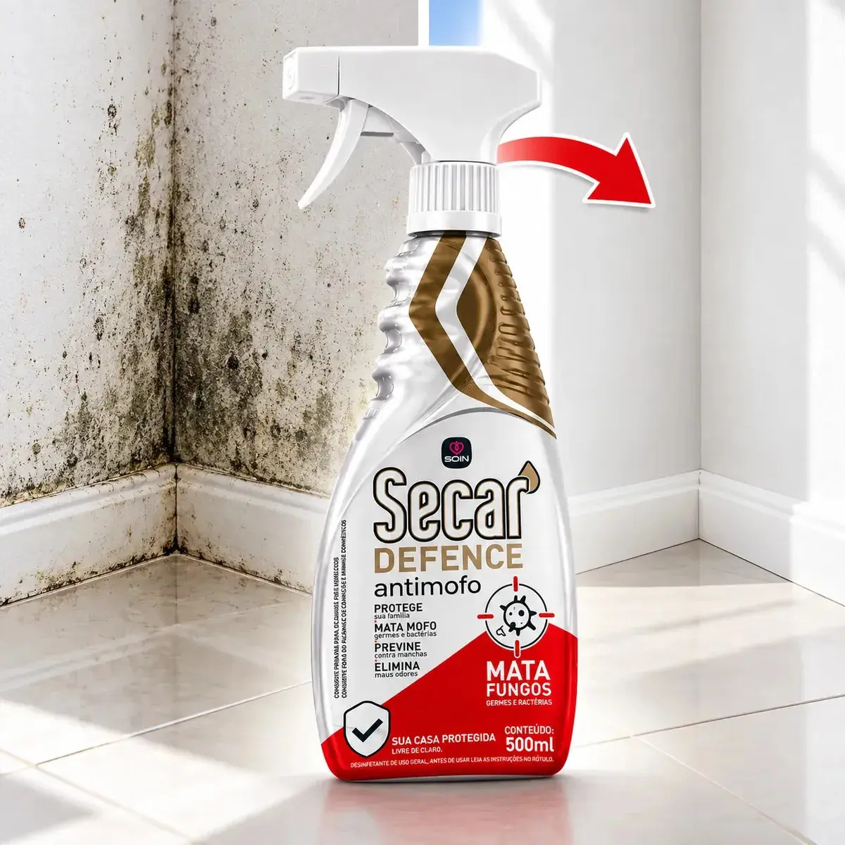 Spray Anti Mofo Secar Defense Neutra 500ml Contra Mofo Gatilho