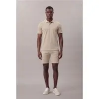 Bermuda Color Moletom Com Cadarço - Caqui Claro