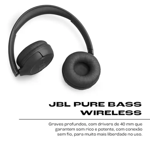 JBL, Fone de Ouvido Bluetooth Over-Ear, Tune 530BT, Sem Fio, Até 76 Horas de Bateria - Preto thumbnail 3