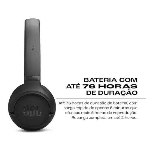 JBL, Fone de Ouvido Bluetooth Over-Ear, Tune 530BT, Sem Fio, Até 76 Horas de Bateria - Preto thumbnail 5