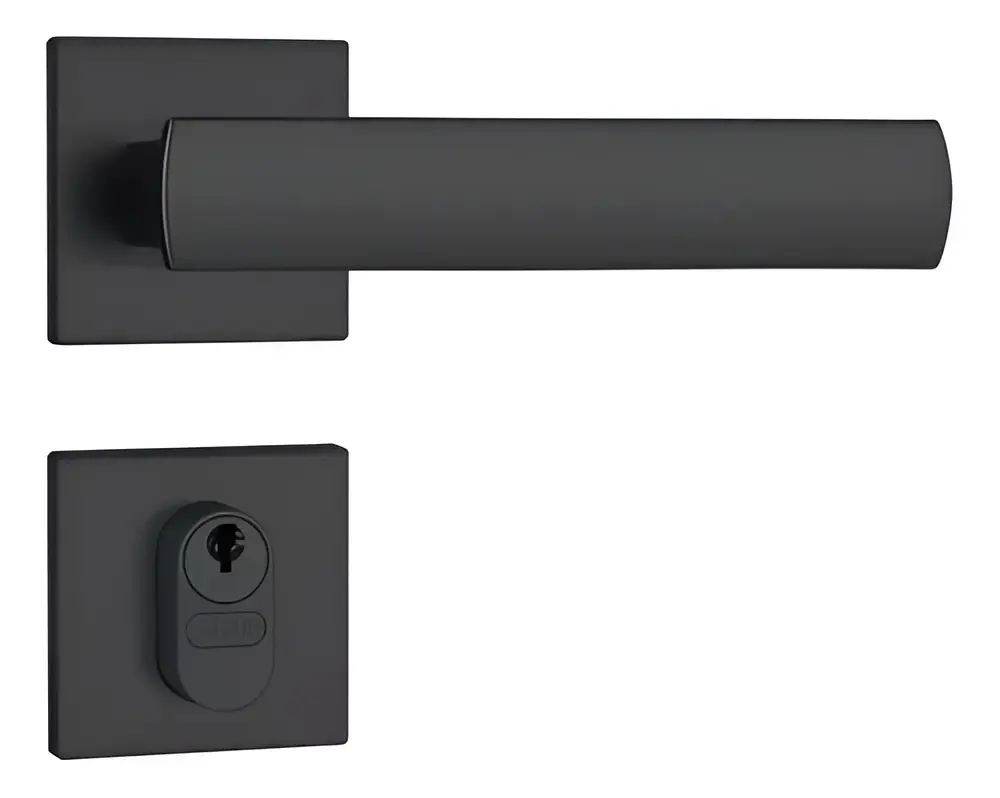 Fechadura Porta Externa 803/35 Rq1 Preto Fosco Stam