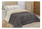 Coberdrom Sherpa Casal Queen Cinza Macio - 1