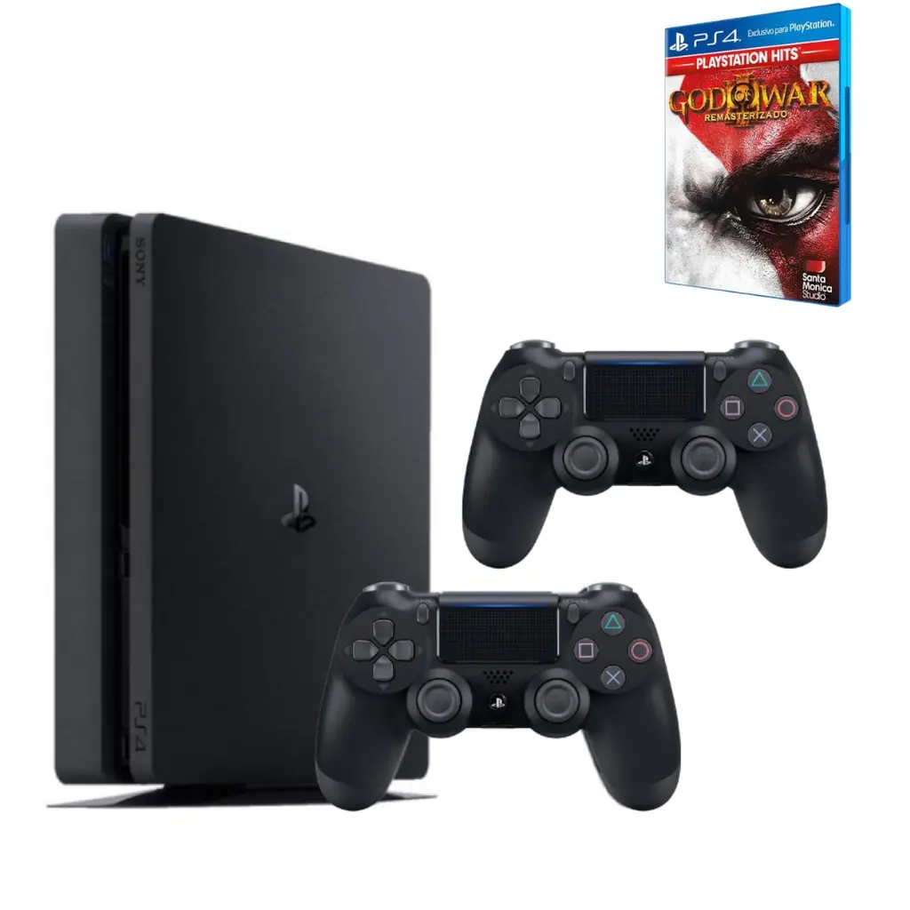 Playstation 4 Slim - Video game Ps4 1tb/500gb com 1 ou 2 controle + jogo Aleatório - Console Original - Semi novo - 1