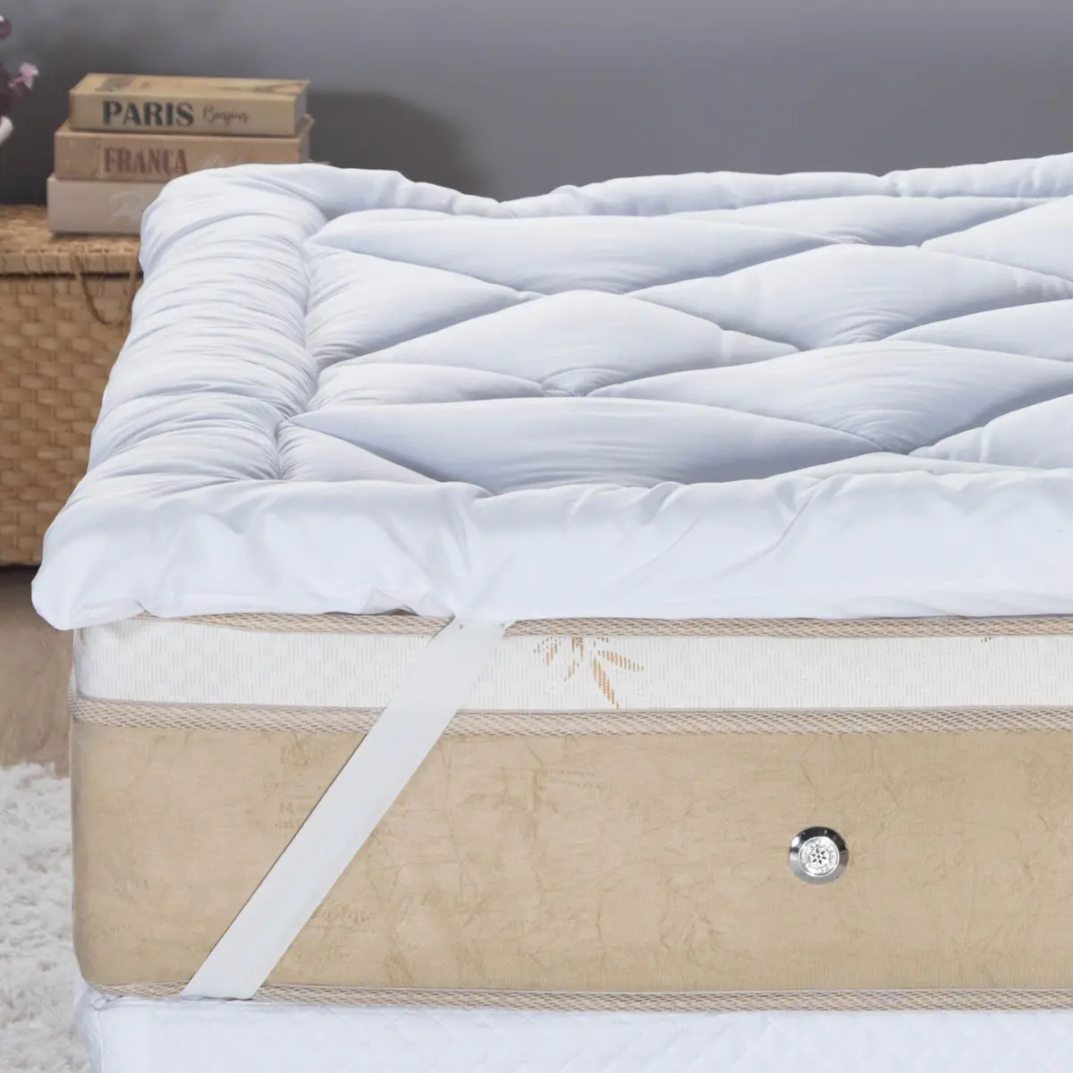 Pillow Top 400 Fios Toque de Plumas Casa Dona (King)
