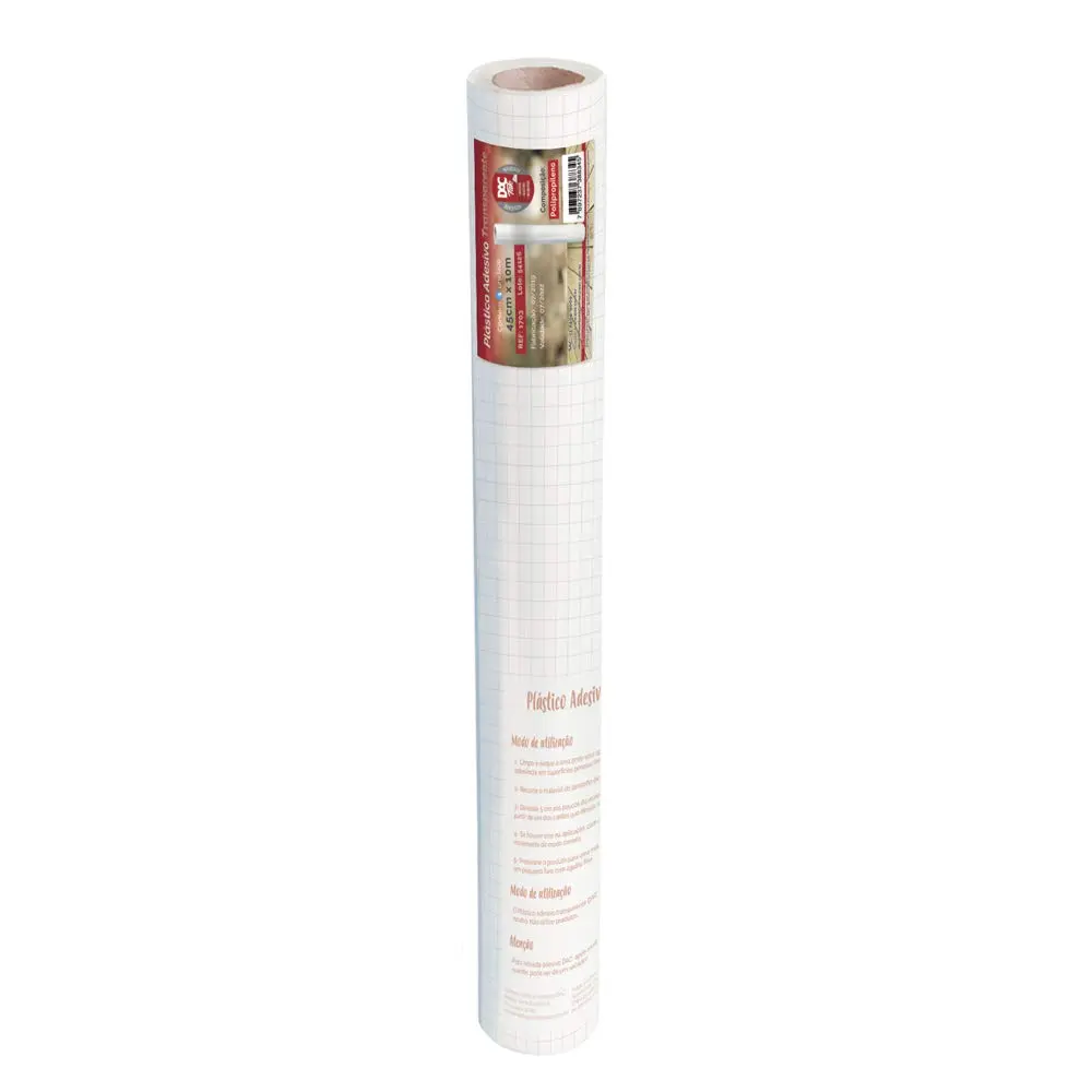 Rolo Adesivo de PP DAC, Transparente, 45 cm x 10 m x 0,05 mm