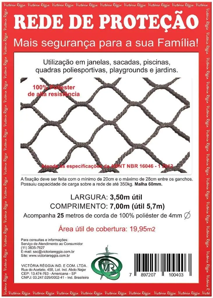 Protej, Kit rede/Tela de Proteção Preta - 19,95m2 - 1