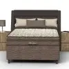 Cama Box Casal Probel Óregon com Euro Pillow e Molas Prolastic 62x138x188 cm - Bege/Marrom - 1