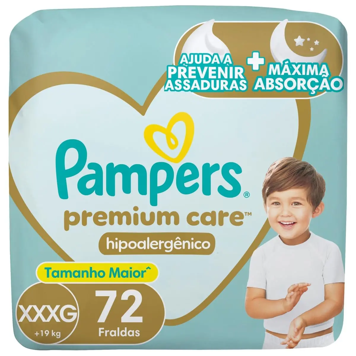 Fralda Descartável Pampers Premium Care Tamanho XXXG 72 Unidades - 1