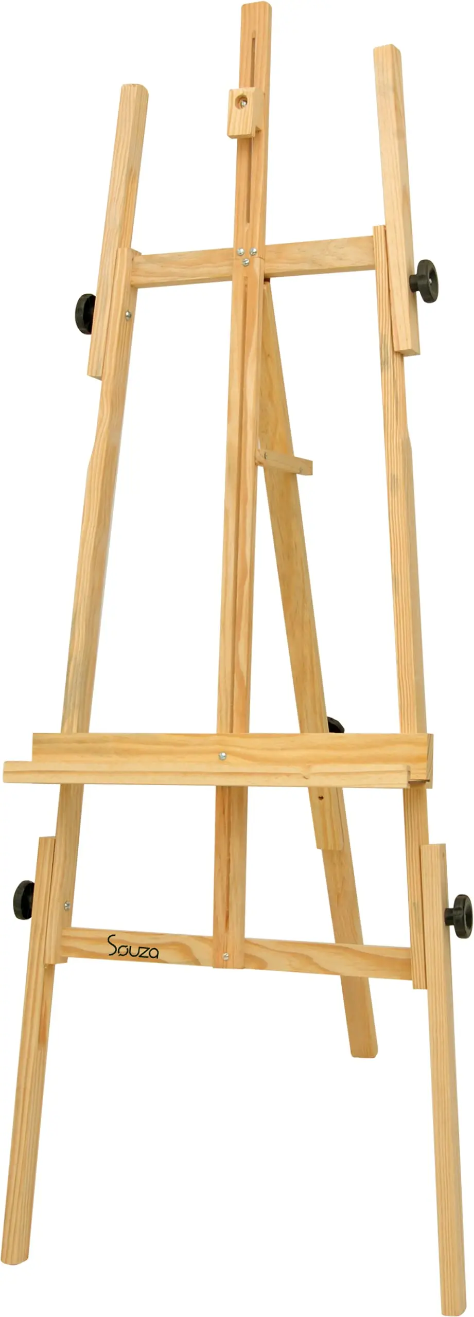 Souza & Cia Cavalete de Pintura Compacto em Madeira Pinus Luxo, Modelo 4115, Suporte para Telas e Quadros, Ideal para Pintura, Exposição e Decoração