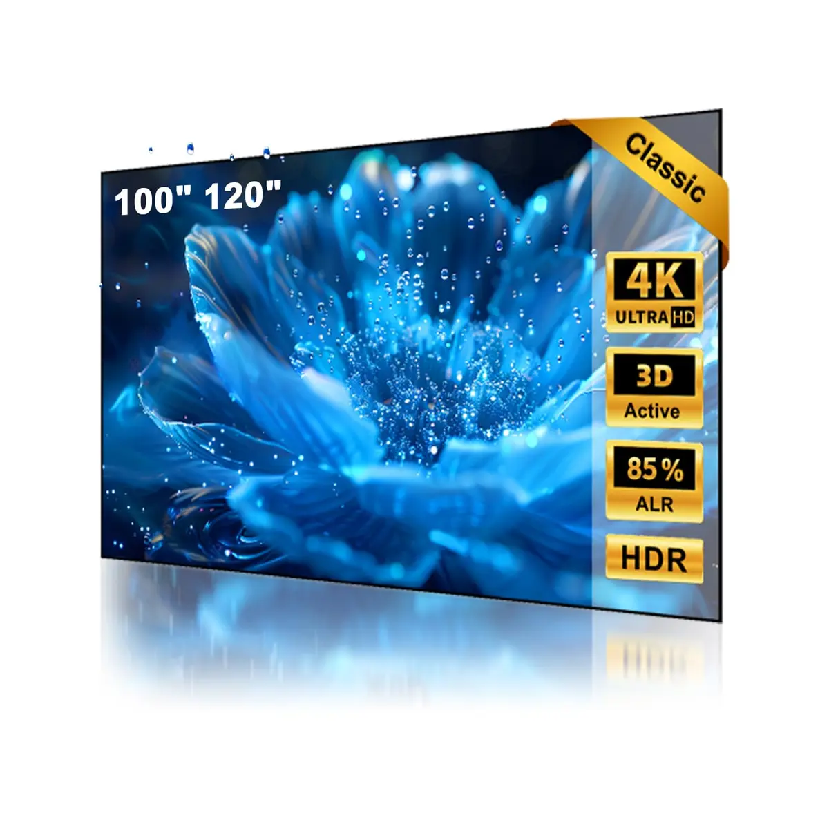 NothingProjector Tela de Projetor, 100 polegadas, Rejeição de Luz Ambiente ALR CLR, 4K Ultra HD, Quadro Fixo 16:9, Tela de Projeção Montada na Parede para Projetores de Curta Distância, Classic Series