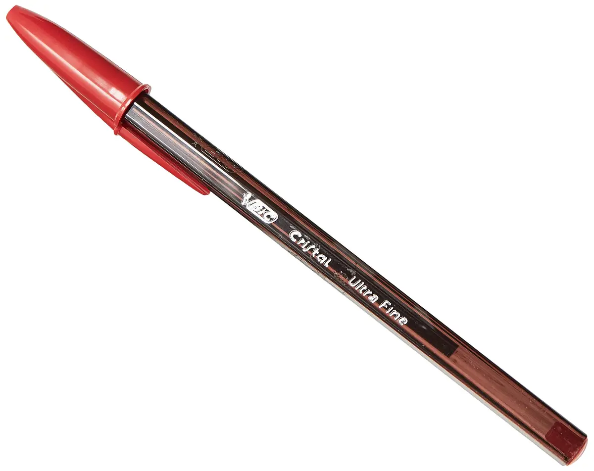 Caneta Esferográfica BIC Cristal Precisão e Suavidade, Vermelha, Ponta Ultra Fina de 0.7mm, 902490, 25 Unidades