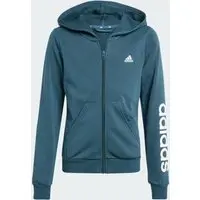 Infantil - Moletom Capuz Zíper Essentials Linear Logo adidas Sportswear Azul