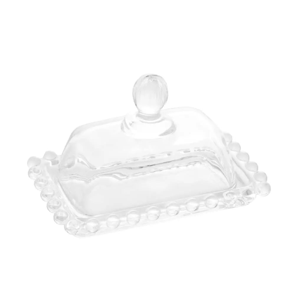 WOLFF - Manteigueira de Cristal 11cm x 7cm x 7cm - Linha Pearl