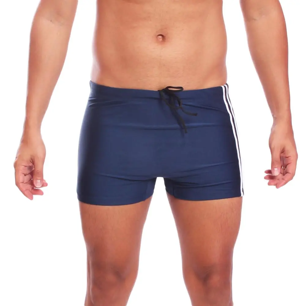 Sunga Boxer Masculina Com Friso Moda Praia Verão Preto