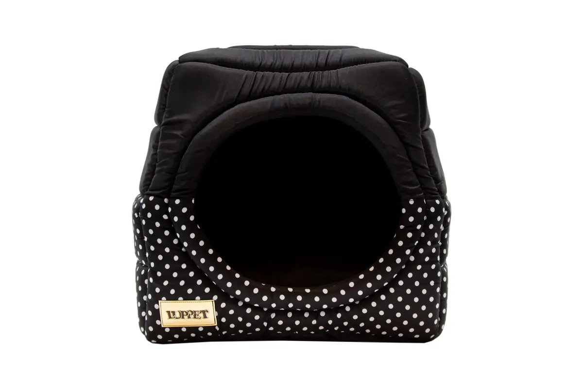 Luppet Cama E Toca 2 Em 1 Com Almofada Para Cachorro Ou Gato Preto Poa G