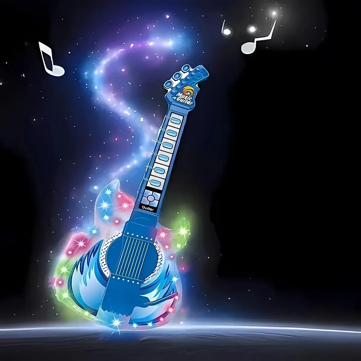 Guitarra Musical Infantil Castela Azul Com Som, Luzes e Microfone thumbnail 2
