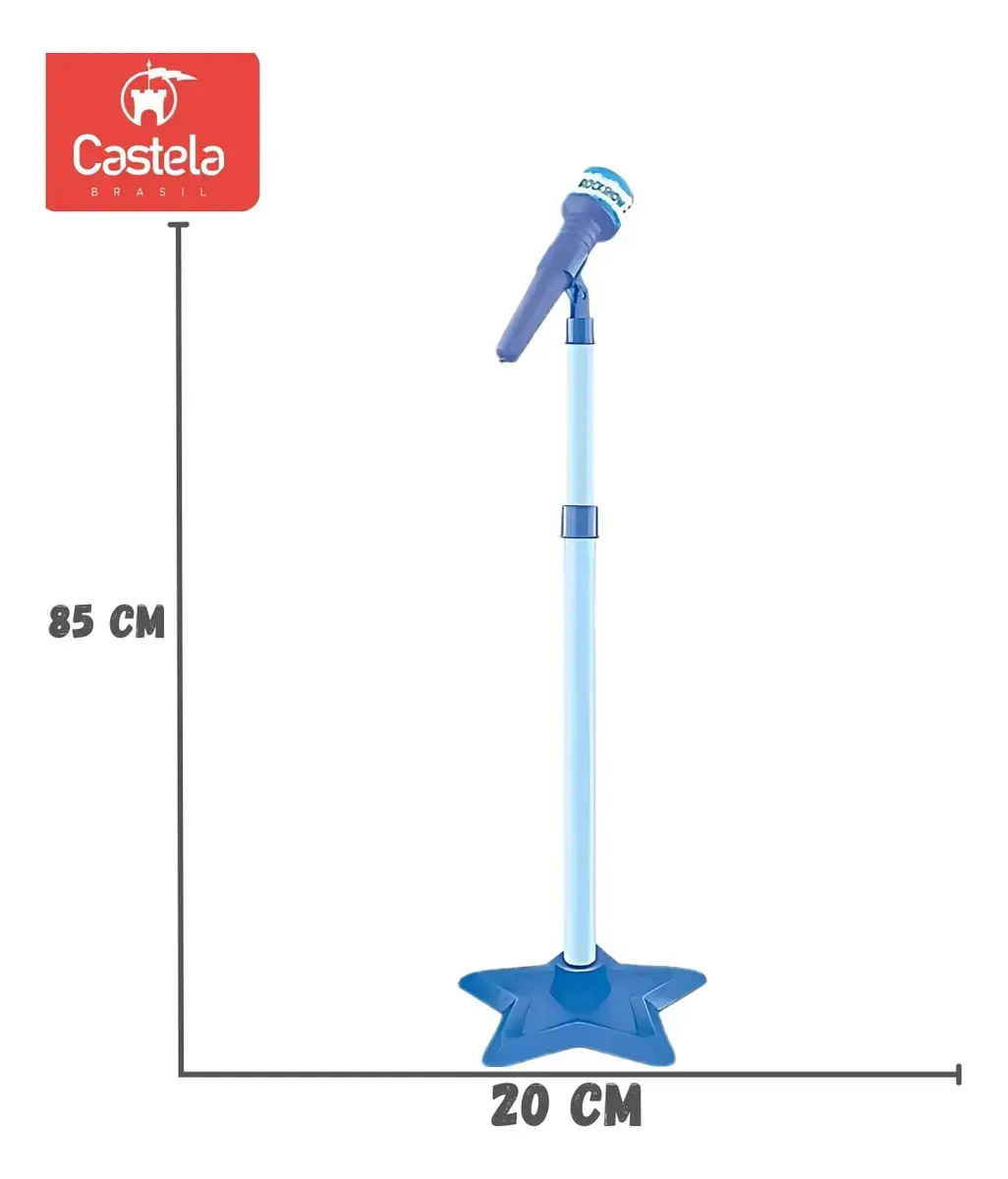 Guitarra Musical Infantil Castela Azul Com Som, Luzes e Microfone thumbnail 7