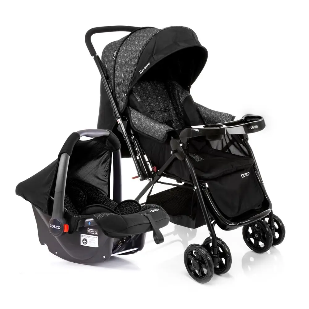 Cosco Kids, Travel System Reverse, Preto Rajado - 1