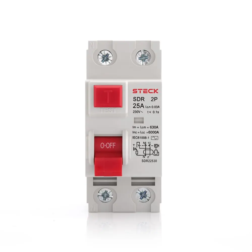 Steck, Interruptor Diferencial Residual IDR, 2 Polos, Corrente 25A, 30mA, SDR22530