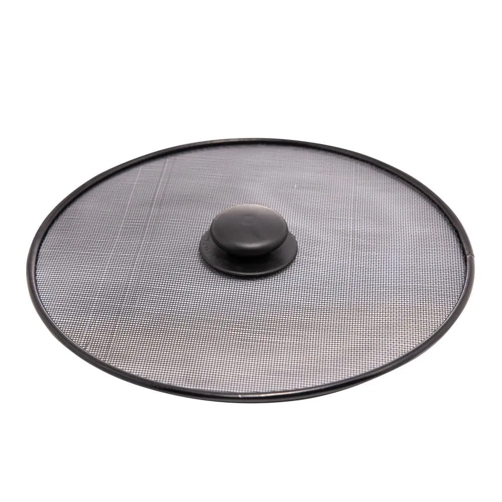 LYOR - Tampa Protetora para Frituras de Metal Revestida com Plástico Preta 25cm
