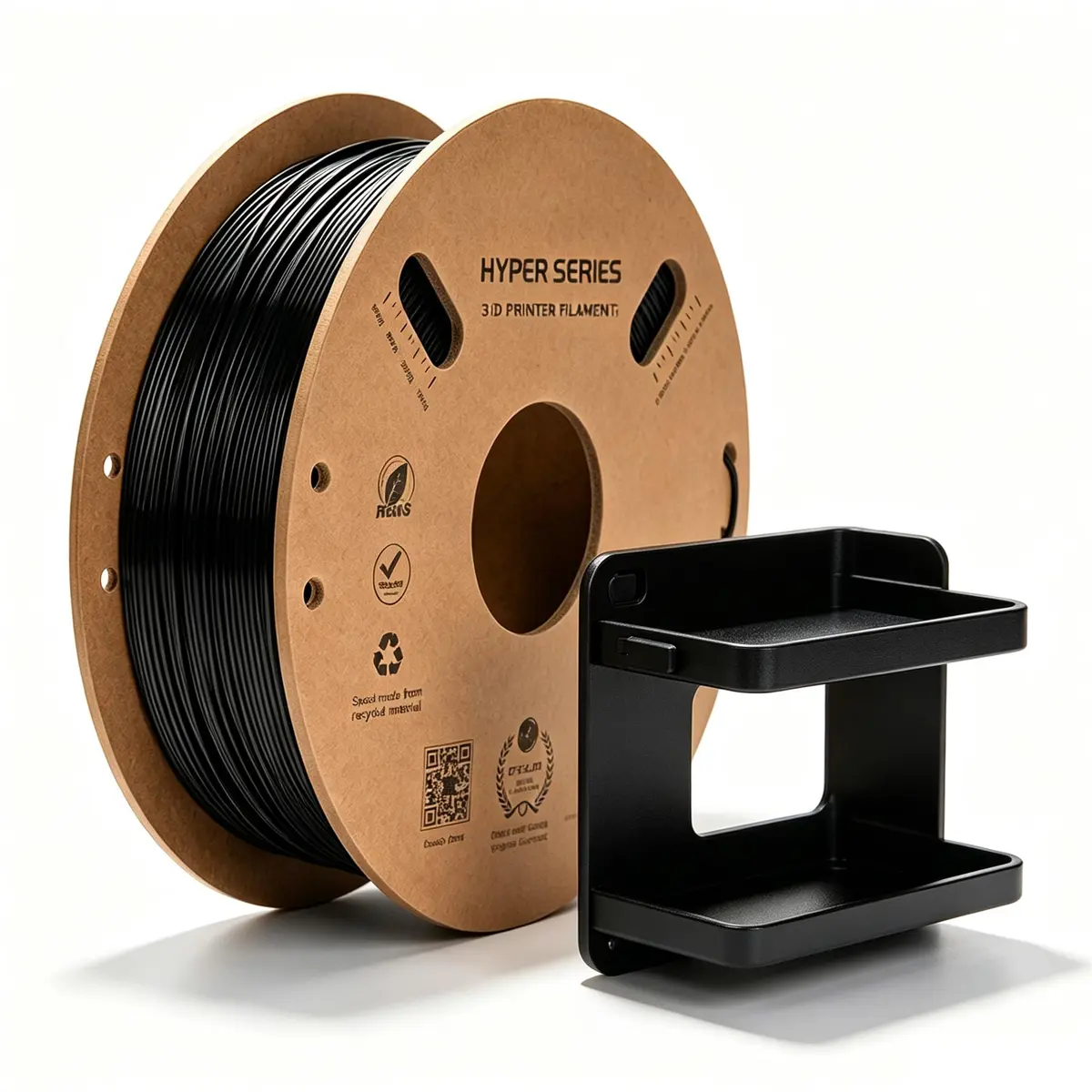 Creatorally Hyper PETG 1,75mm 1kg Preto | Até 600mm/s, Baixo stringing, Alta resistência, Precisão ±0,03mm, Fluxo estável