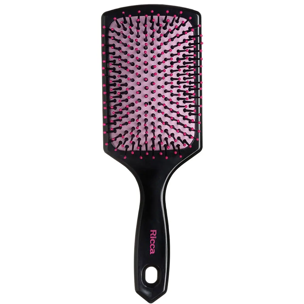 Ricca, Escova Black Pink, Raquete, Desembaraça e escova, Para todos os tipos de cabelos - 1