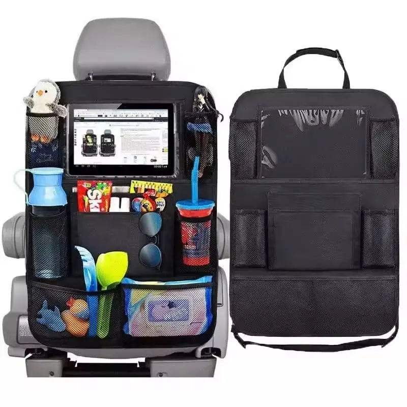 Organizador de Carro Porta Trecos 10 Compartimentos | Encosto Traseiro, Suporte Brinquedos, Suporte Tablet, Ideal para Crianças, Uber 99 Aplicativos