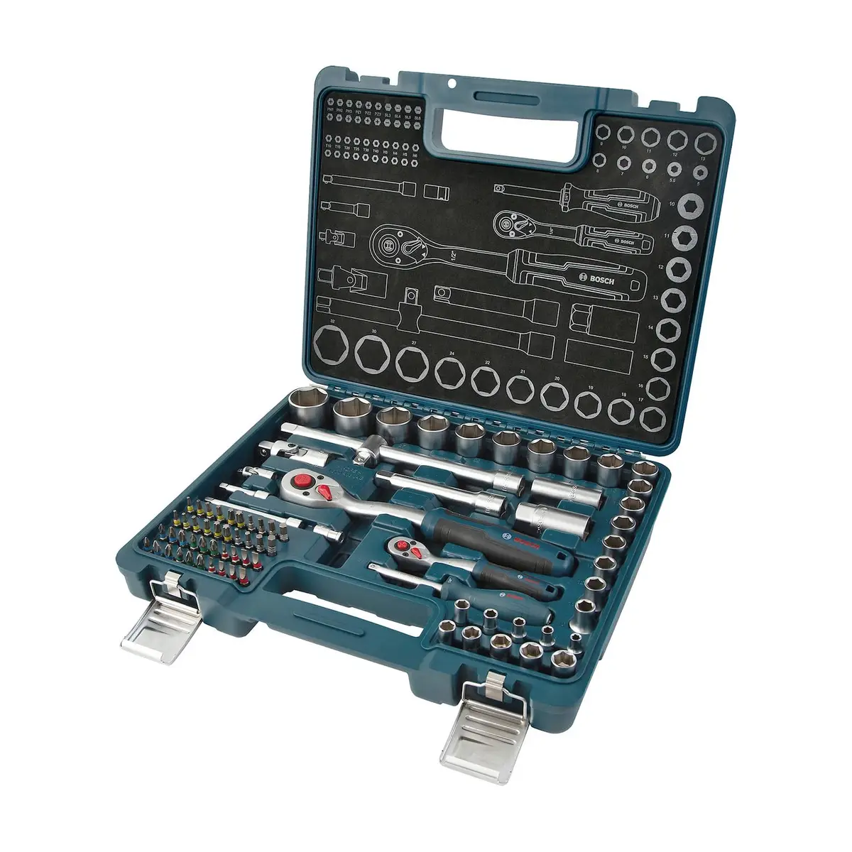 Jogo de Soquetes Bosch 1/4" + 1/2" 80 Unidades Bosch