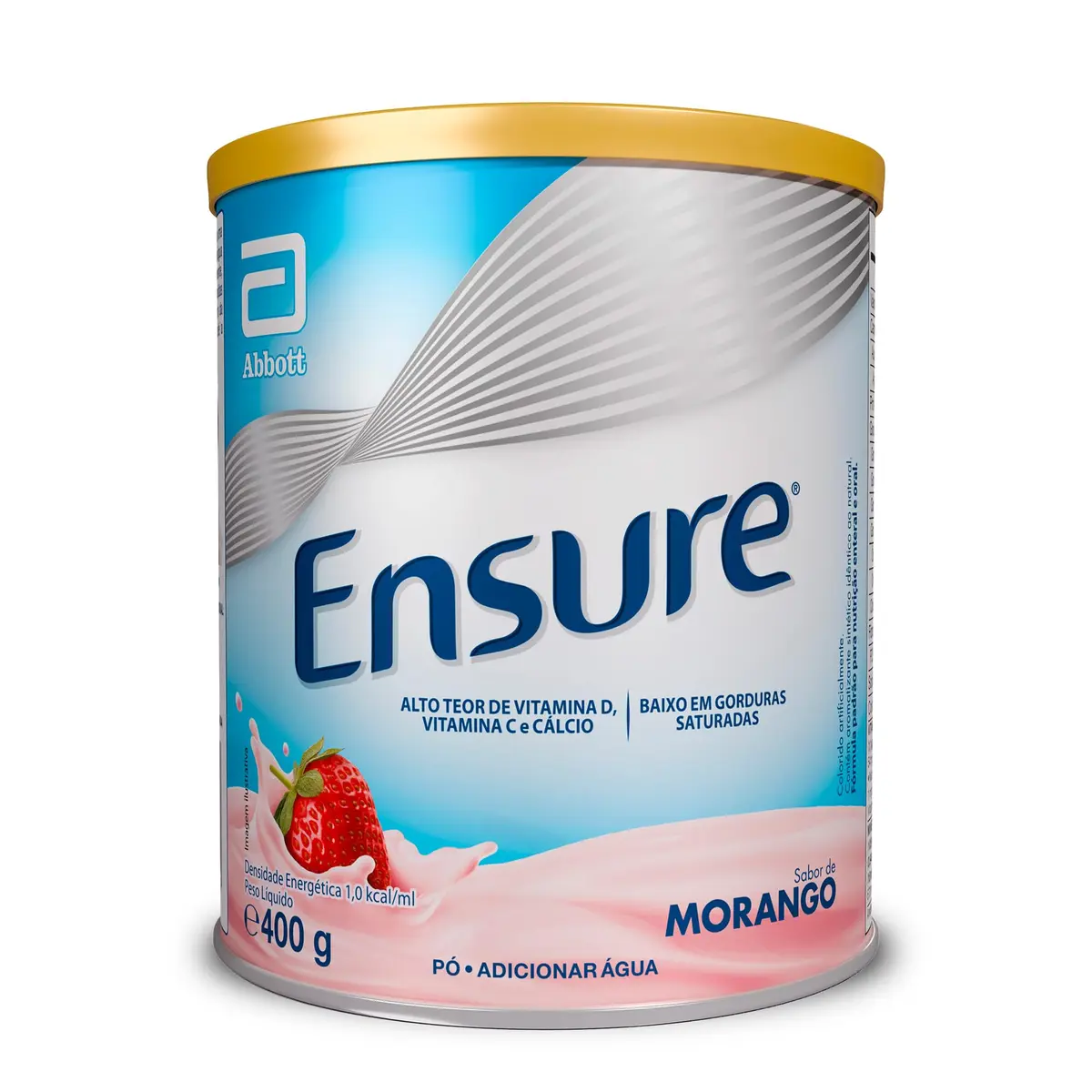 ENSURE Suplemento Nutricional Completo com 28 Vitaminas e Minerais, Proteínas, Sem Glúten, Pó 400g, Morango - 1