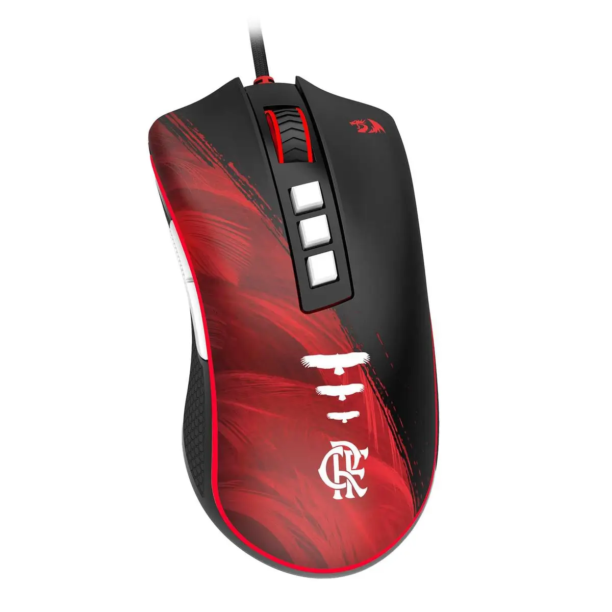 Mousepad Gamer Redragon Flamengo Mantle Preto e Vermelho Speed Tecido 900x400x4mm FL032