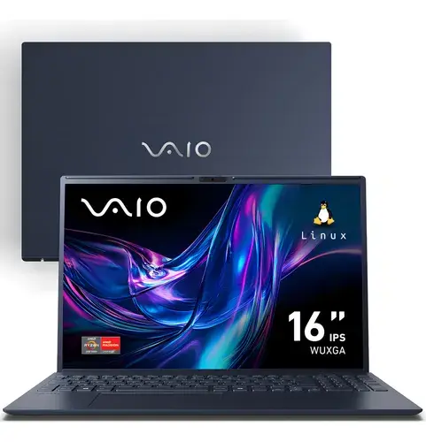 Notebook Vaio Fe16 Amd Ryzen 7 5825u Linux 8gb RAM 512gb Ssd Wi-Fi 6 Tela 16" Ips Wuxga Antirreflexo - Cinza Grafite Vjfe69f11xb0321h - Permite upgrade de memória RAM e SSD - 1