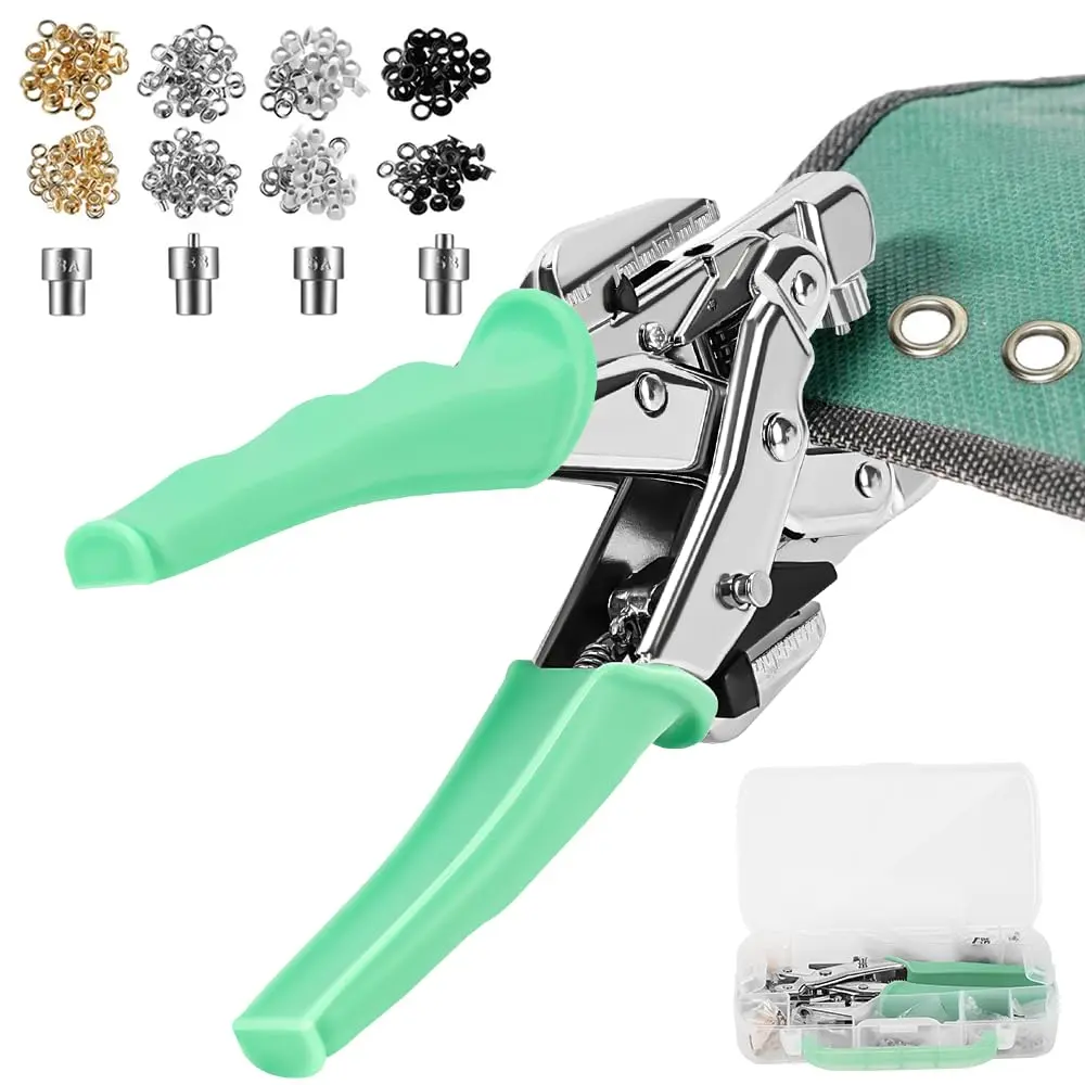 Kit de Ferramentas para Ilhós, Aplicador de Ilhós, Kit de Alicates Perfuradores de Ilhós, Alicate de Perfuração Robusto e Estável, Conjunto de Ferramentas com Alicates para Ilhós, 3 mm/5 mm