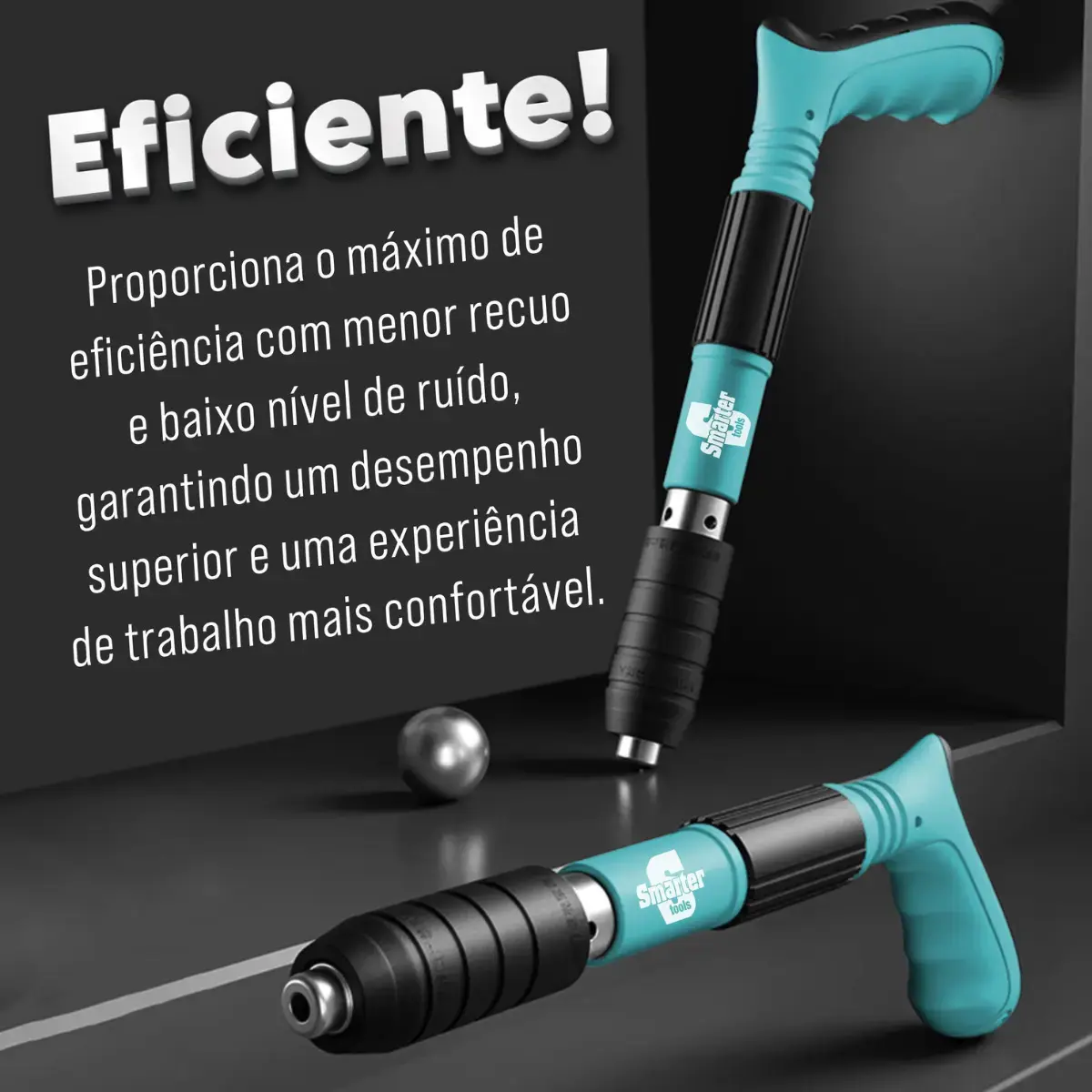 Pistola Fixação Finca Pino Ação Direta Pregos Epi Maleta Pinador Pregador Grampeador Rebitador De Prego Pressão Manual Ferramenta Para Drywal Gesso Concreto Aço Parede Forro PVC Grampo Smarter Tools thumbnail 4