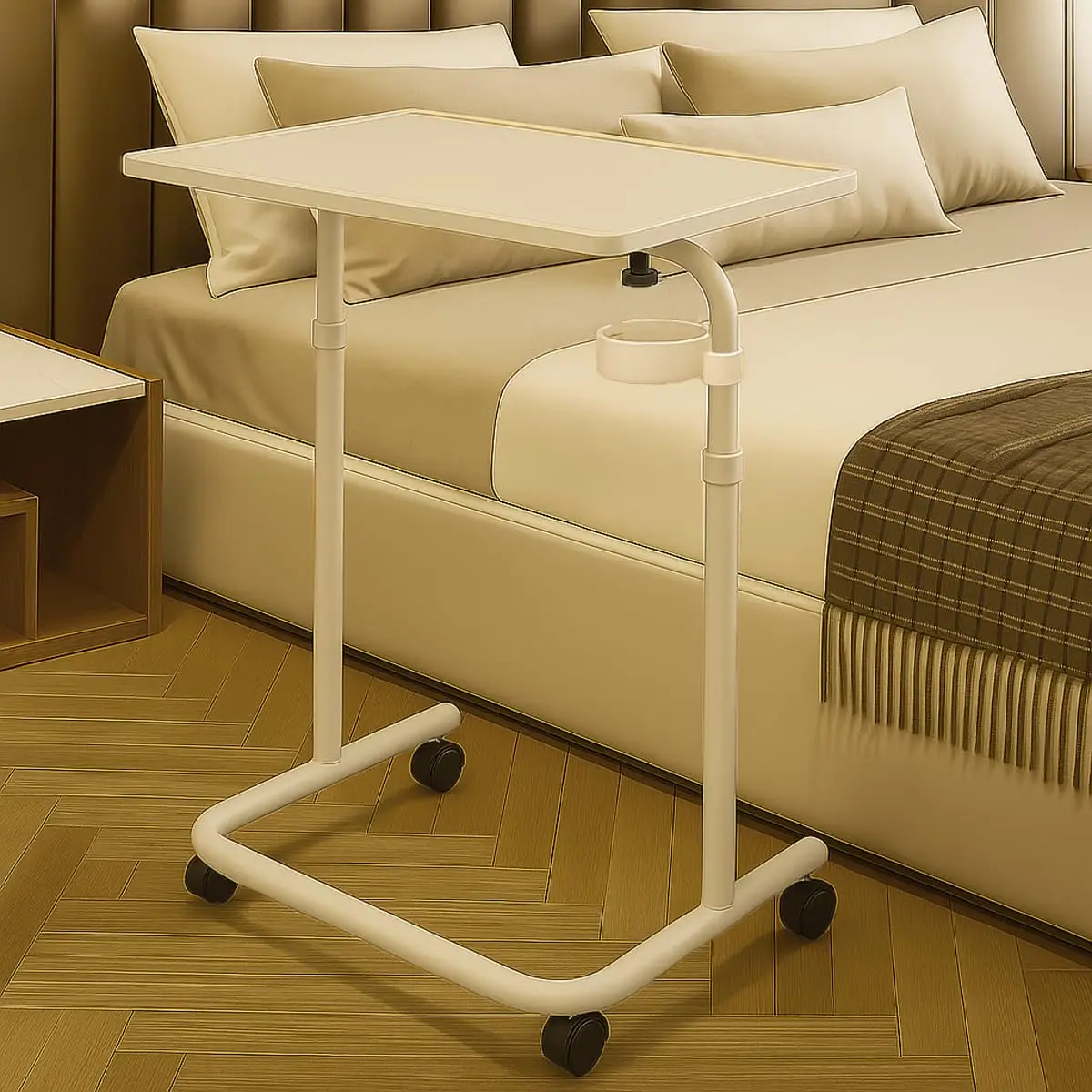 mesa ajustavel para notebook com rodas e ajuste de altura,mesa para computador pequena com altura ajustável, mesa de centro com 3 níveis de ajuste de altura,mesa dobravel bedge