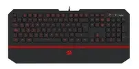 Teclado gamer Redragon Karura QWERTY português Brasil cor preto e vermelho com luz de 7 cores - 1