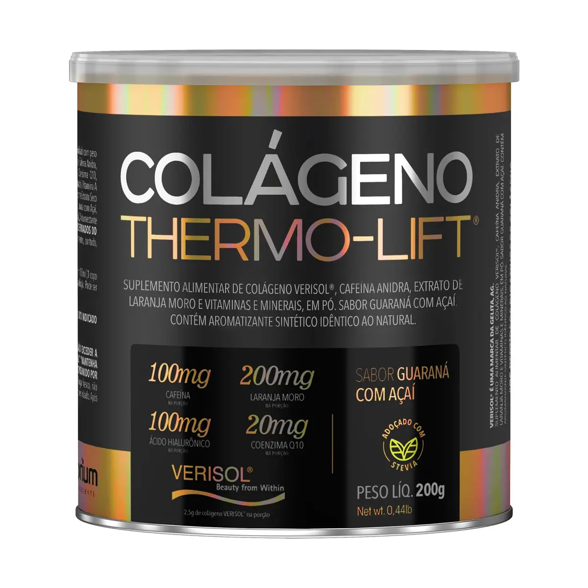 Colágeno Verisol Thermo Lift C/Cafeína Laranja Moro Gengibre 200g - Guaraná com açaí - Nutrilibrium