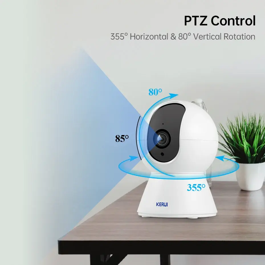 Câmera IP WiFi Mini Inteligente KERUI K259 5MP Tuya para Segurança Residencial Interna com Detecção Humana por IA e Monitoramento CCTV - 1