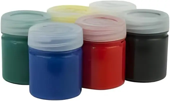 Tinta Guache 06 Cores 15ml | Para Pintura Escolar Trabalhos Artísticos em Papel Cartolina e Cartão
