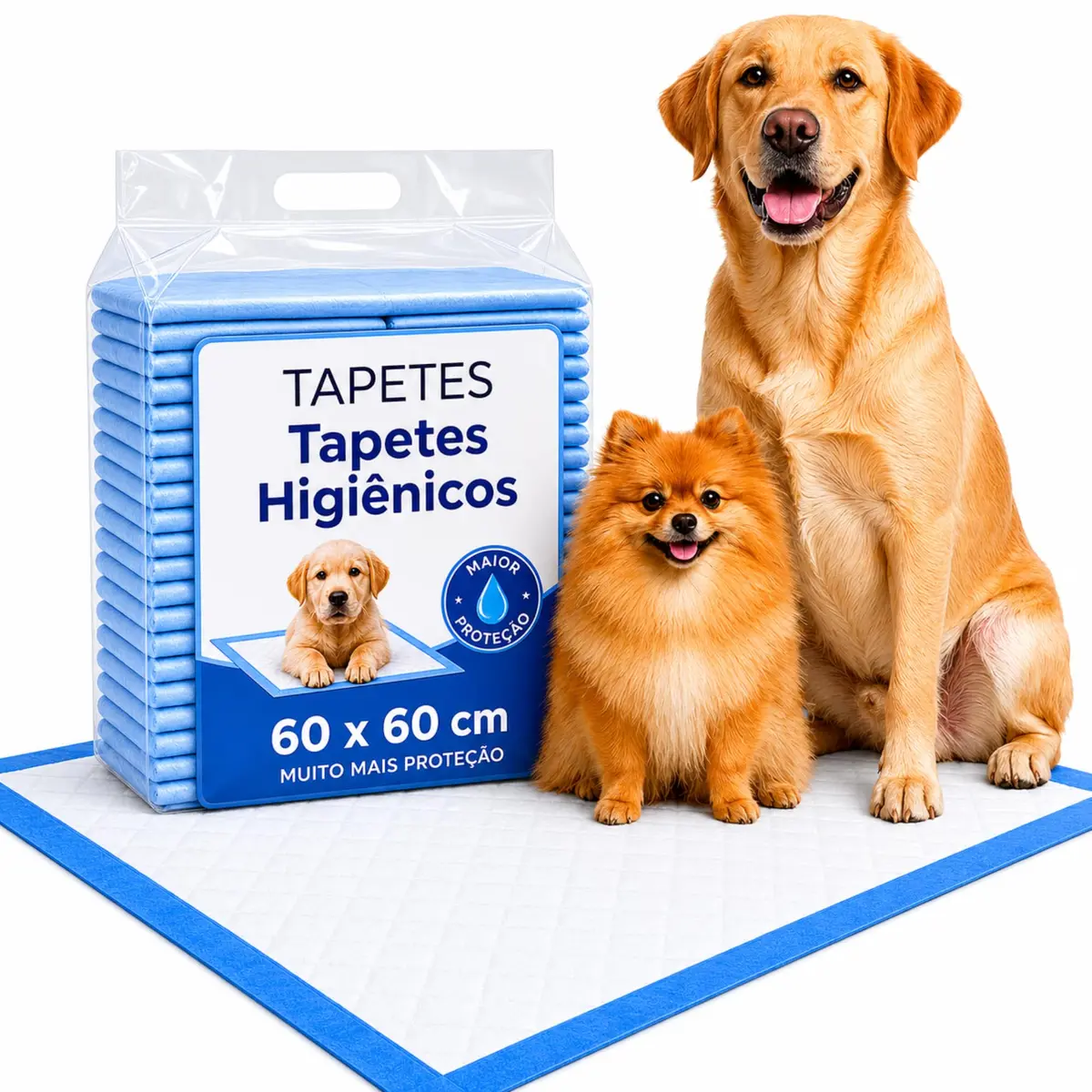 Tapete Higienico Caes 60x60 Pet 20 Unid Super Absorvente Gel Antivazamento - 1