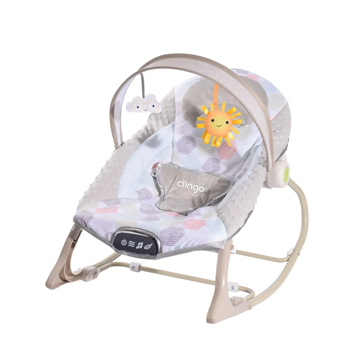 Clingo Cadeirinha Musical para Bebês, Base Estável, Encosto Reclinável - 1