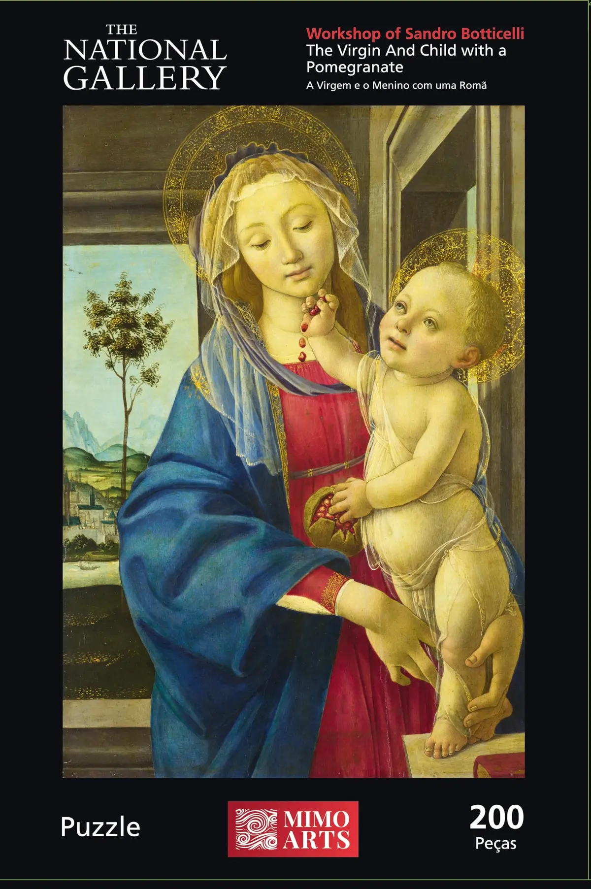Botticeli, quebra cabeça 200 peças, A Virgem e o Menino, National Gallery, Mimo brinquedos