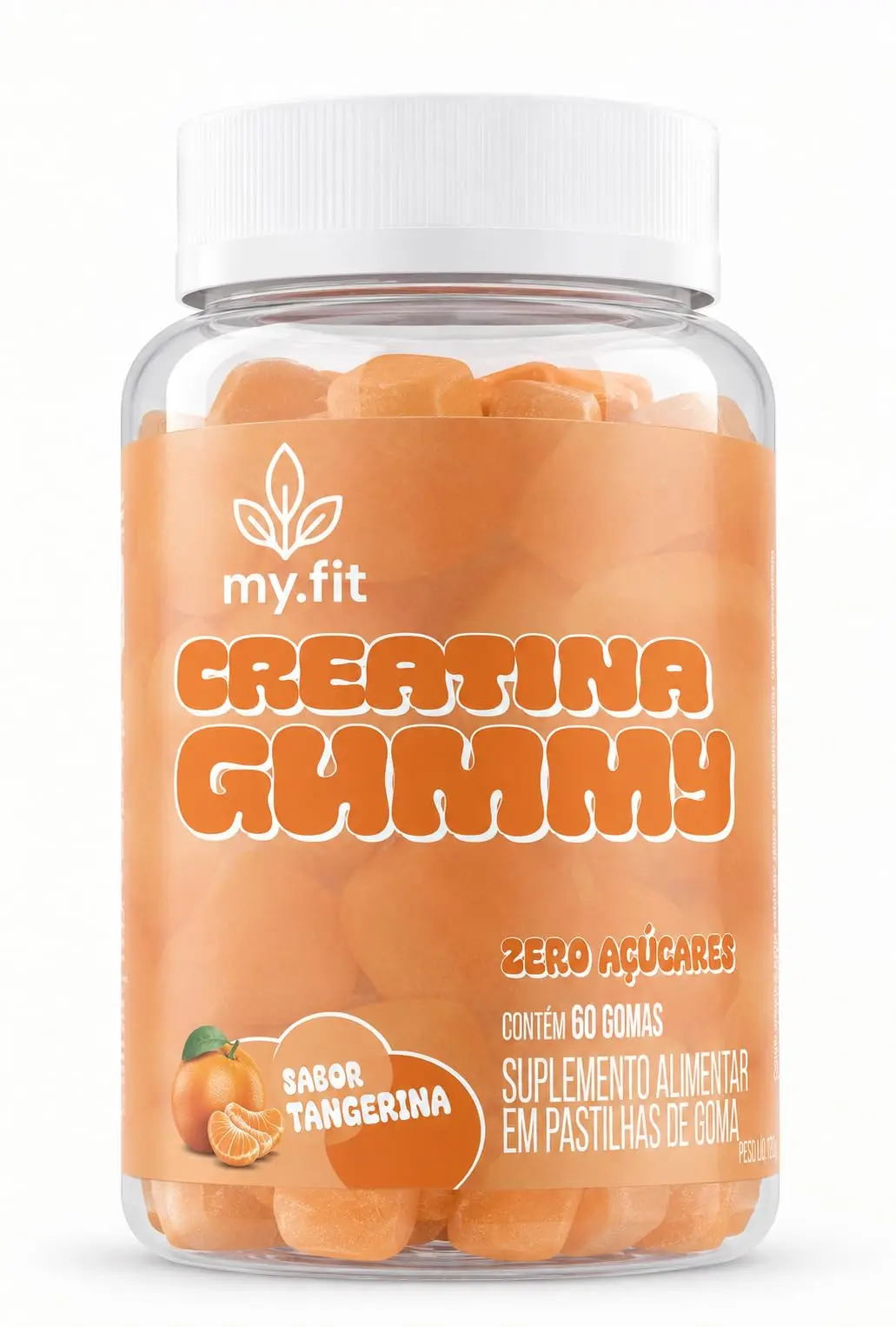 Creatina Gummy (60 Gomas) 3g de Creatina por Dose, Zero Açúcar - My Fit (Tangerina)