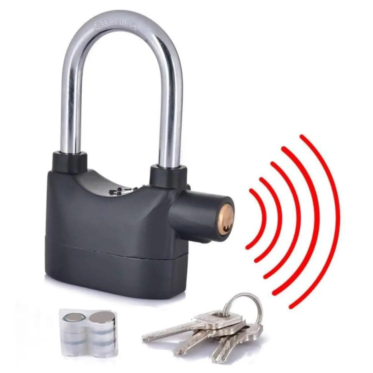 Cadeado Anti-Furto com Alarme – Segurança Inteligente, Moto, Bicicleta, Portão, Armario, Resistência Reforçada e Alarme Sonoro - YASDA