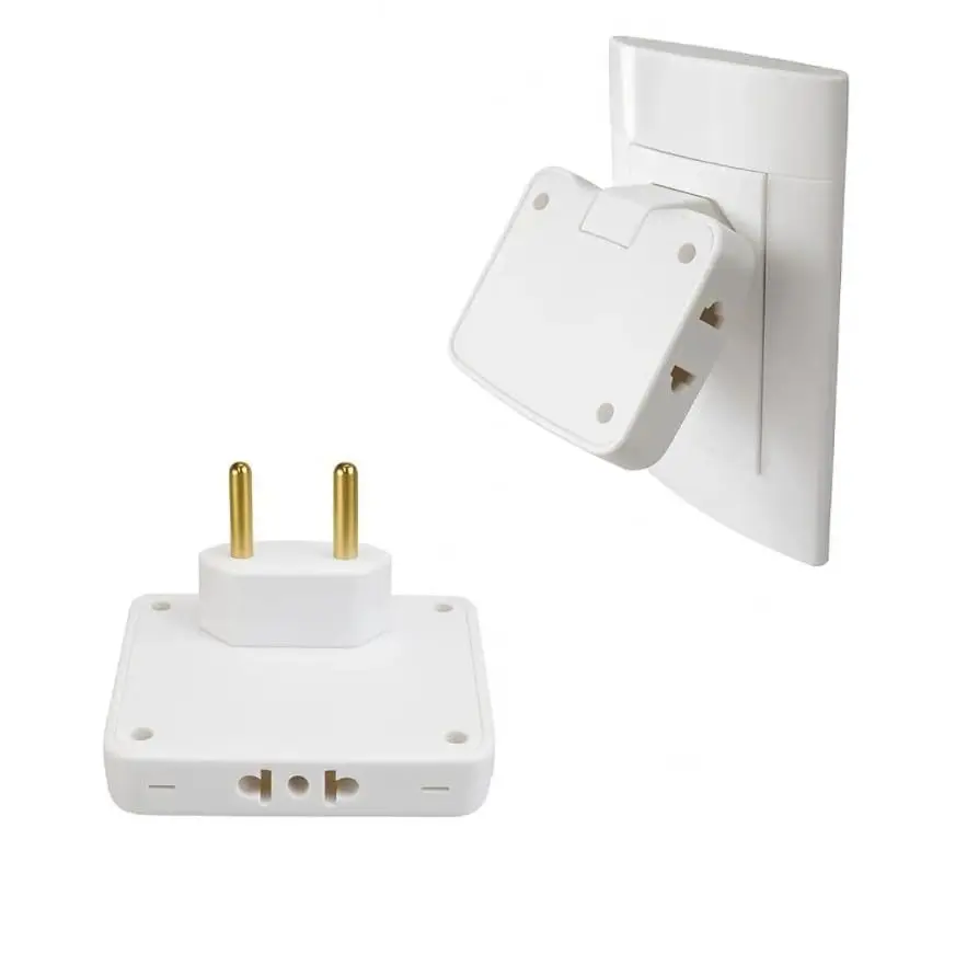 Adaptador De Tomada Articulado Flexível Com 3 Saídas 10A (Branco) - 1