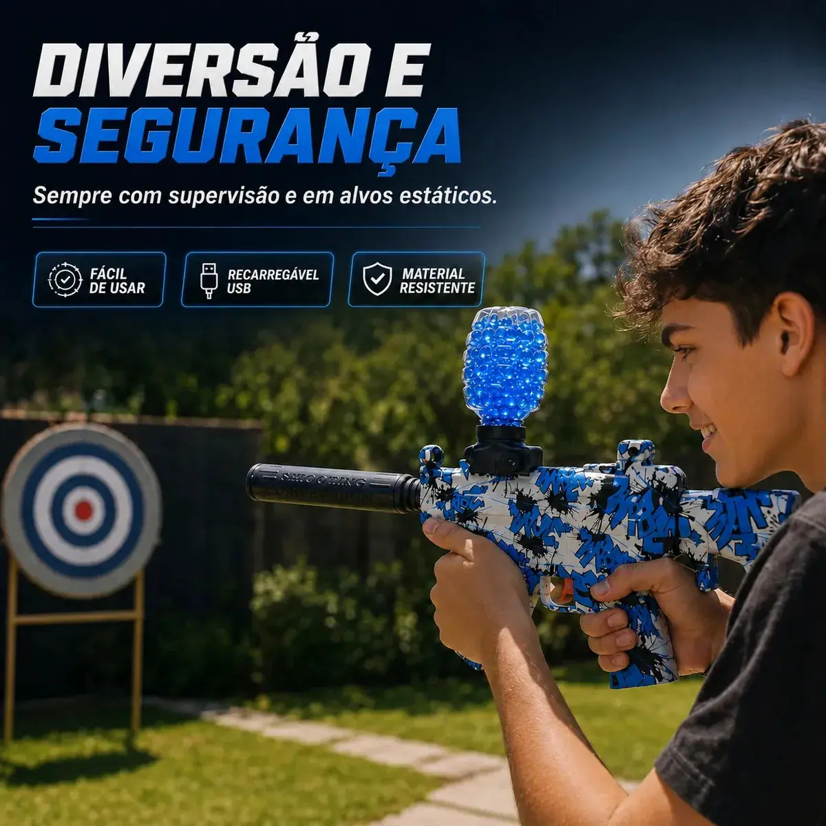 Arminha Bolinha De Gel Ak47 Metralhadora Automática Com 5000 Bolinhas Recarregavel Usb Presente Kizumba thumbnail 2