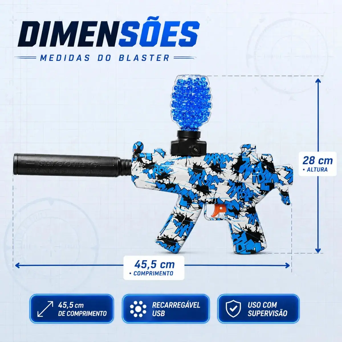 Arminha Bolinha De Gel Ak47 Metralhadora Automática Com 5000 Bolinhas Recarregavel Usb Presente Kizumba thumbnail 7