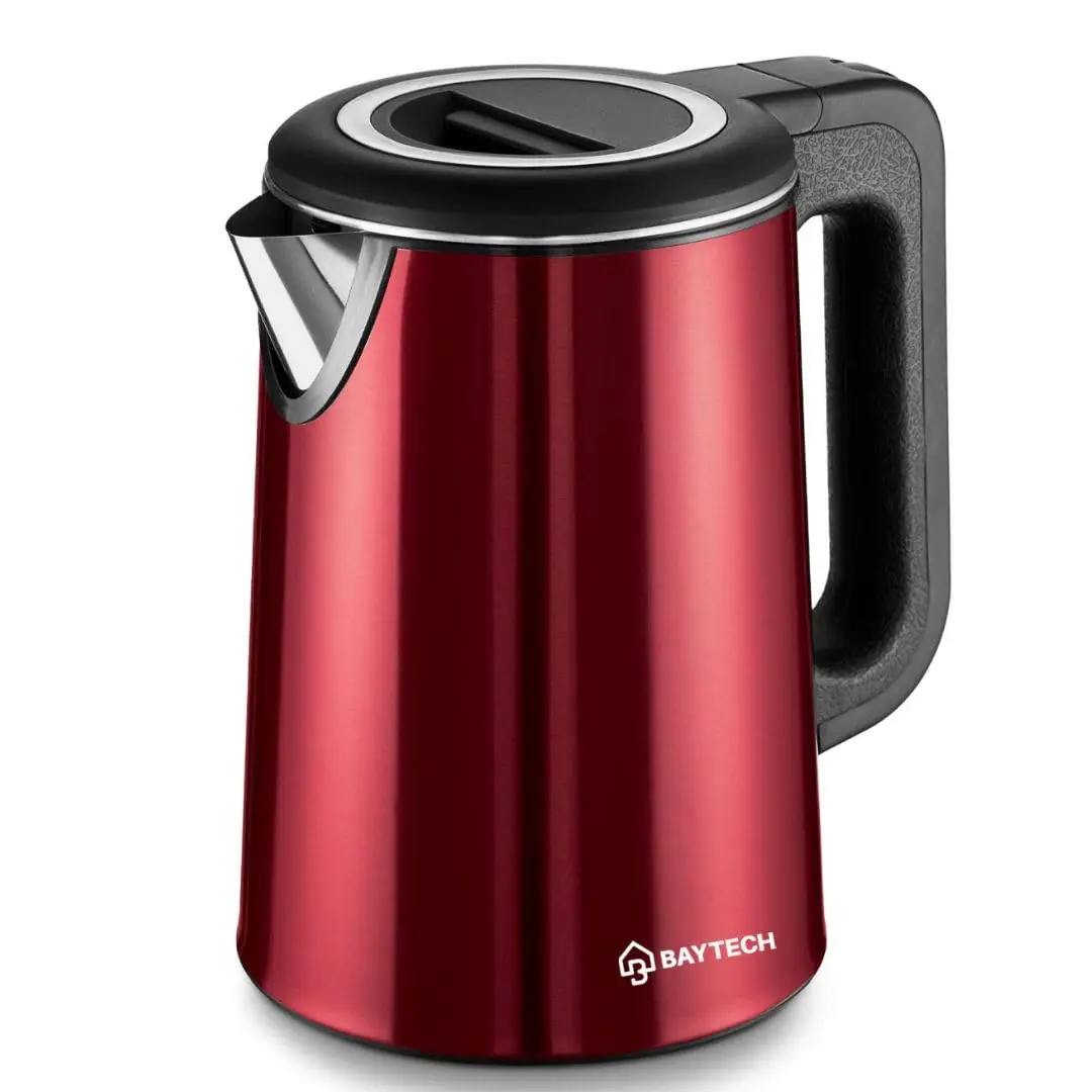 Chaleira Elétrica Inox 2 Litros 127/ 220V com Base Giratória 360° Aquecimento Rápido e Desligamento Automático (Vermelha, 127V) - 1
